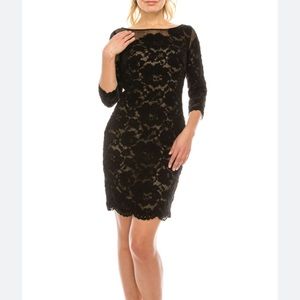 Absolutely stunning black lace Aidan Mattox dress